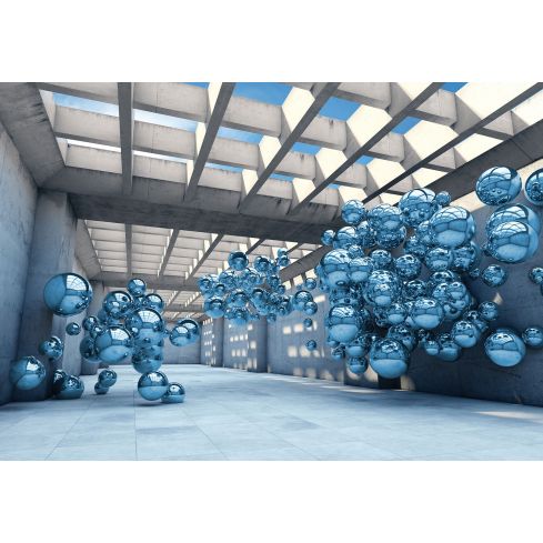 Abstrakcja 3D Modernistyczne Niebieskie Kule