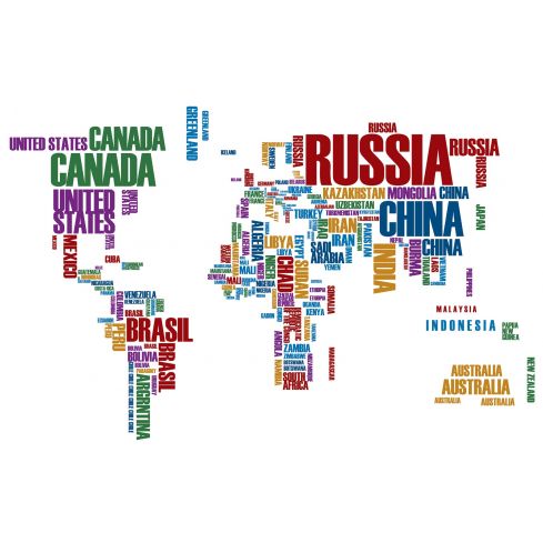 Mapa Świata Kolorowa Napisy Edukacja