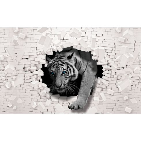 3D Dziura w Ścianie Tygrys Cegły