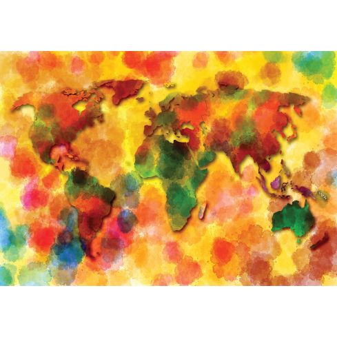 Mapa Świata Kolorowa Akwarele Świat