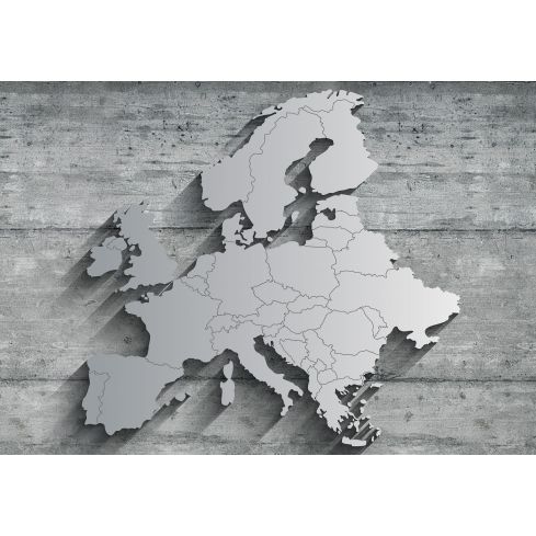 13585 - Srebrna mapa Europy z efektem 3D