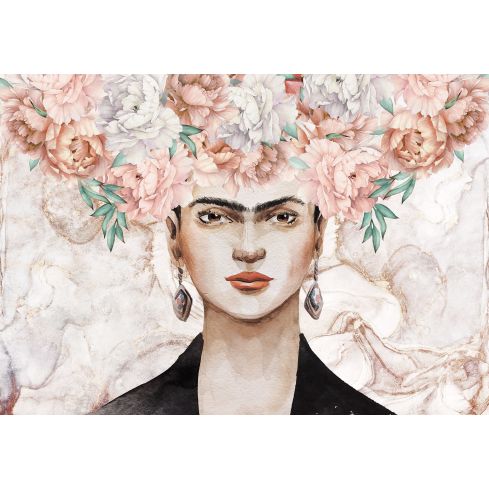 14111 - Sztuka Frida Kahlo Różowe Piwonie 
