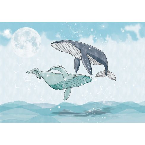 14120 - Dziecięca Zwierzęta Skaczące Wieloryby Ocean