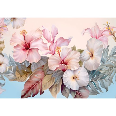 14665 - Natura kwiaty hibiskus malowane