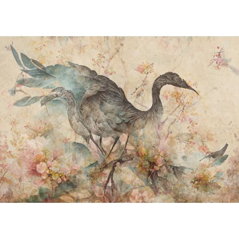 14676 - Sztuka abstrakcja ptak kwiaty
