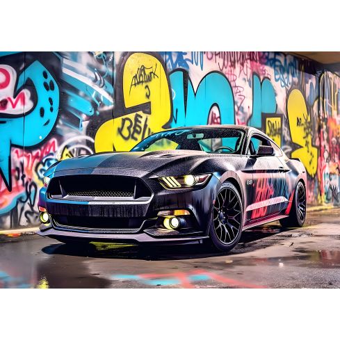 14703 - Motoryzacja czarny Dodge graffiti